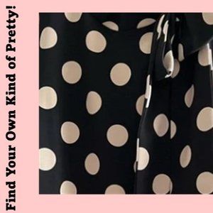 Shelby & Palmer | Black and Tan Polka Dot Bowtie Dress | Sz 14W